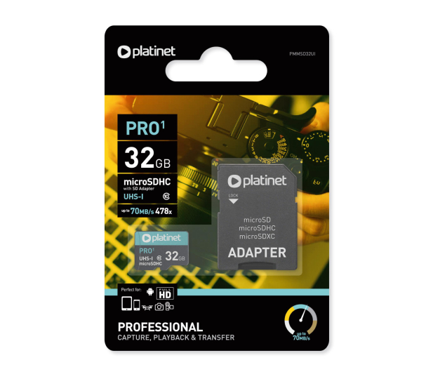 PLATINET microSDHC + ADAPTER SD 32GB class10 UI PMMSD32UI - 1457395 - zdjęcie 2